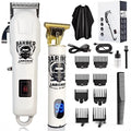 USB rechargeable cordless hair clipper with stainless steel cutter head and comb attachments