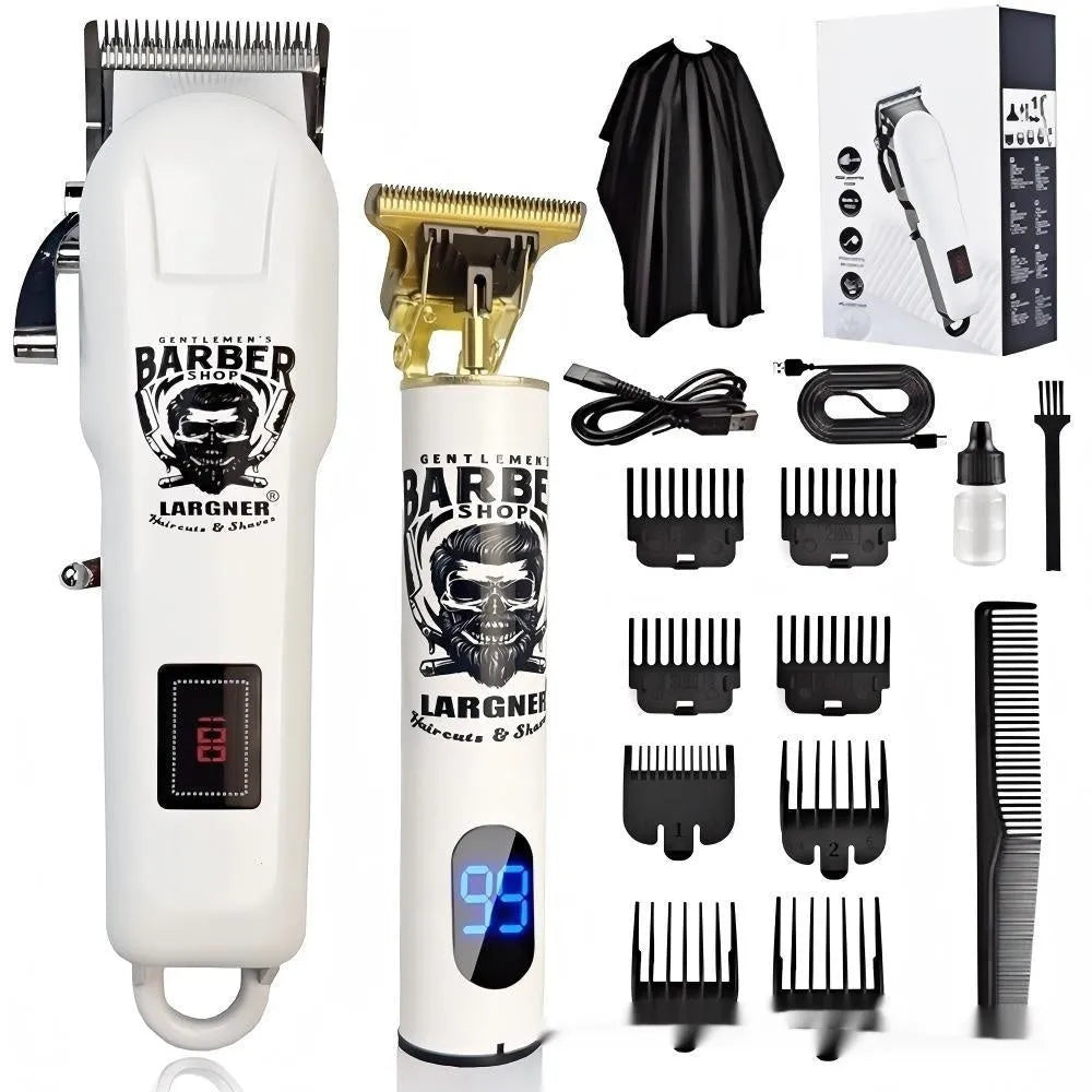 USB rechargeable cordless hair clipper with stainless steel cutter head and comb attachments