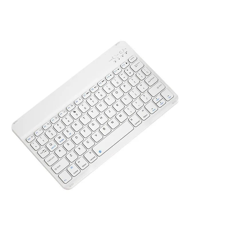 Bluetooth keyboard for tablet in multiple colour options including white, green, pink, and lavender.
