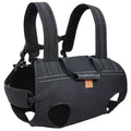Black Oxford cloth dog backpack carrier for medium to large pet transport