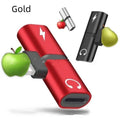 Alloy 2-in-1 audio adapter for Apple phones, available in five colours including black and gold
