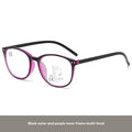 Women's ultra-light presbyopic glasses with multi-focus lenses in black and blue frame