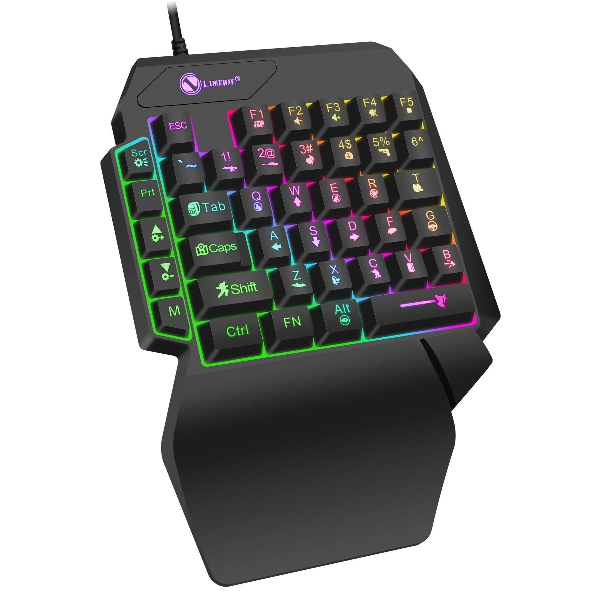 GK103S one-handed luminous gaming mechanical keyboard mouse converter with 1.2 metre cable