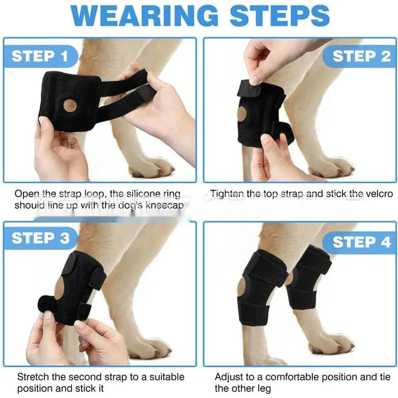 Black polyester pet leg guard for joint protection and ACL tear rehabilitation