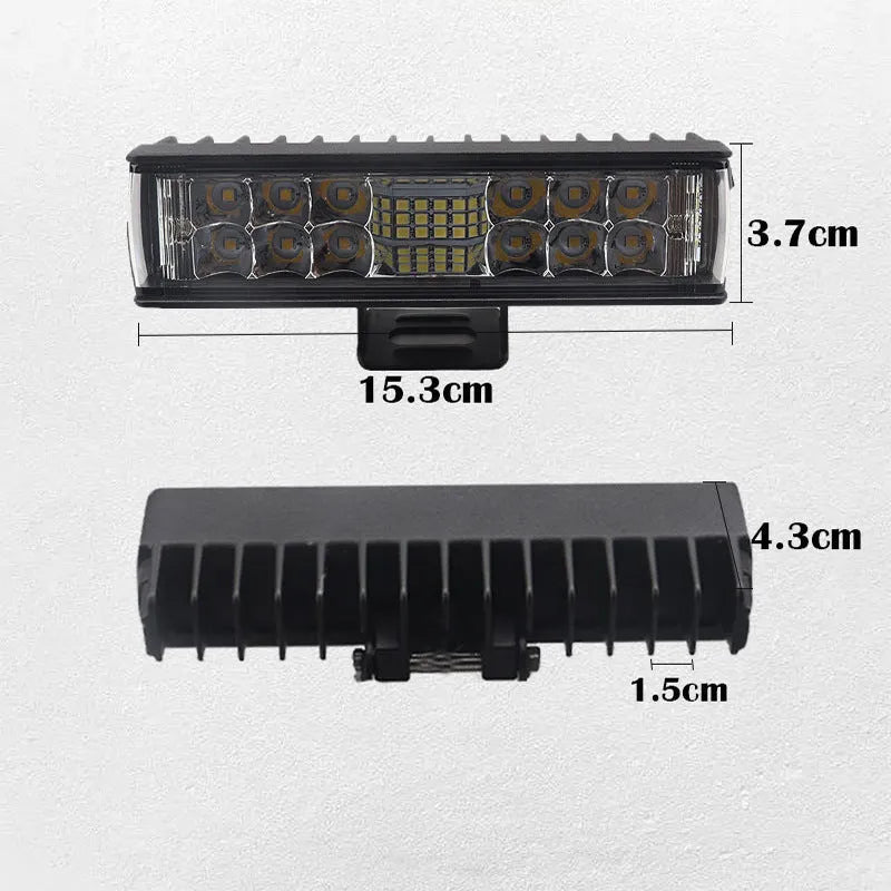Black aluminium 7-inch 60W LED strip work light with straight line shape.