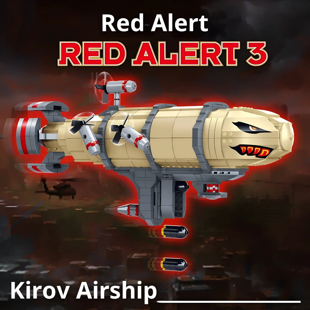 Kirov airship 795-piece plastic building block set with stand in colour box packaging
