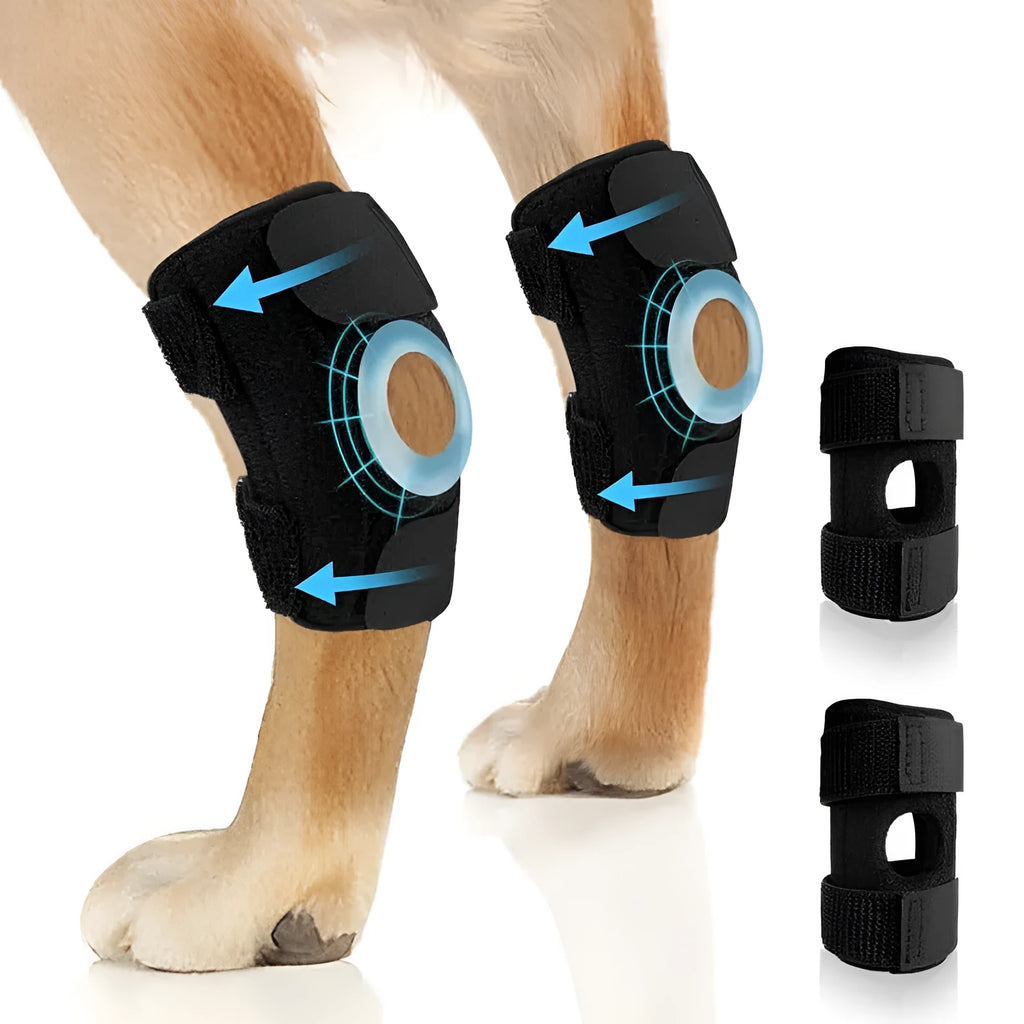 Black polyester pet leg guard for joint protection and ACL tear rehabilitation