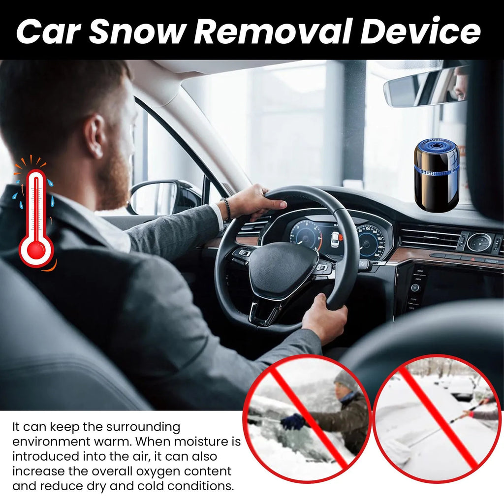 Compact car windscreen de-icing tool measuring 5.6 by 6.8 centimetres