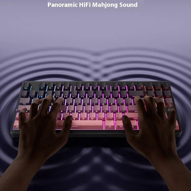 Custom side-engraved wireless Bluetooth mechanical keyboard with blackberry powder gradient keycaps and TTC Fast Gold Axis V2 switches
