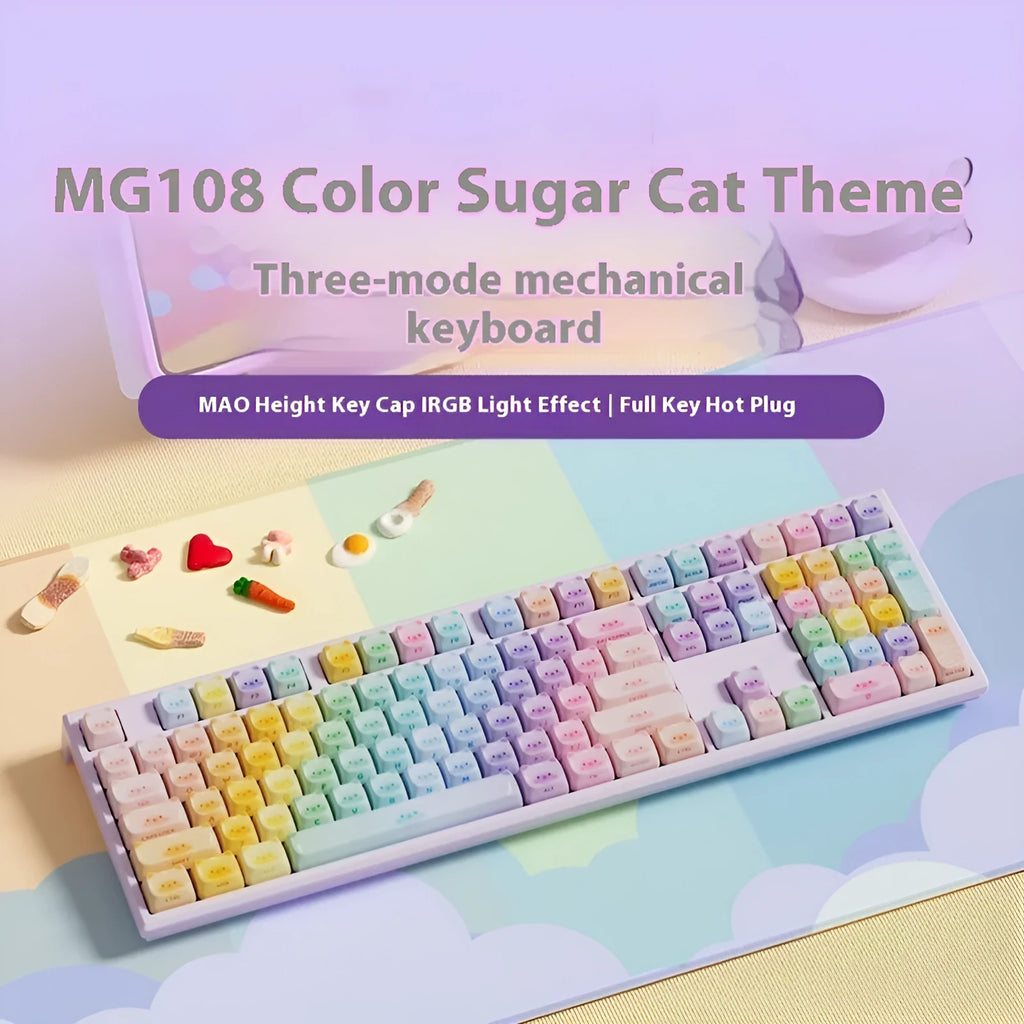 Candy Cat third mock examination coloured Bluetooth mechanical keyboard with piano-axis switches