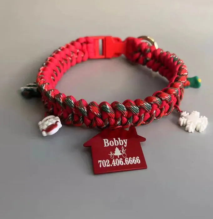 Green rope and chain dog leash with POM release buckle shown in L size