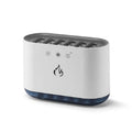 White large-capacity household humidifier with colourful LED light and mist output.