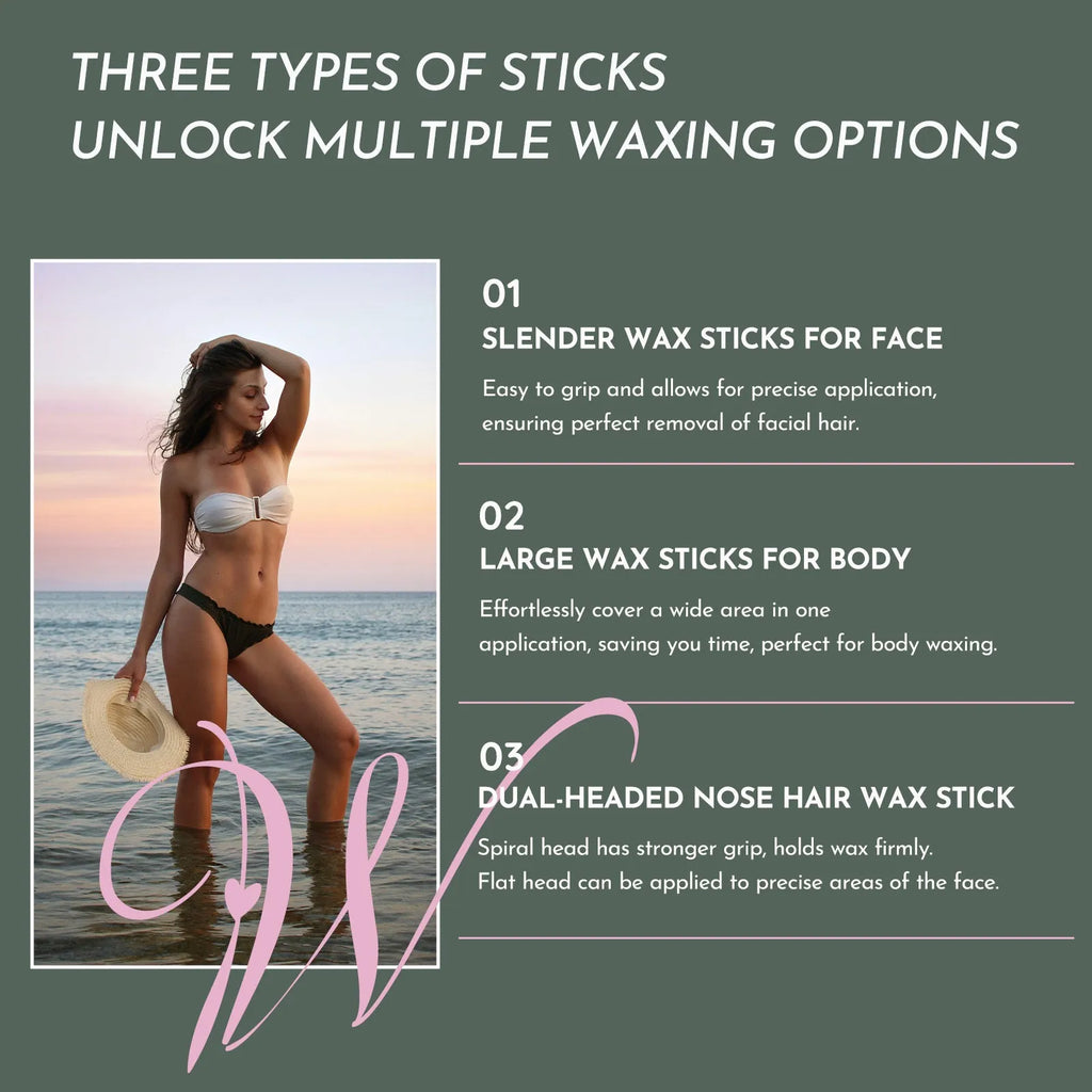 WUWUVISTA professional waxing kit with smart warmer, wax beads, applicators and aftercare products