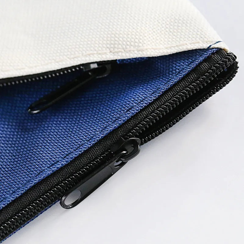 Blue Oxford cloth zipper document storage bag for student test papers.