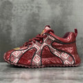 Men's casual platform shoes with embroidery stitching, rubber sole, and artificial PU upper in available colours