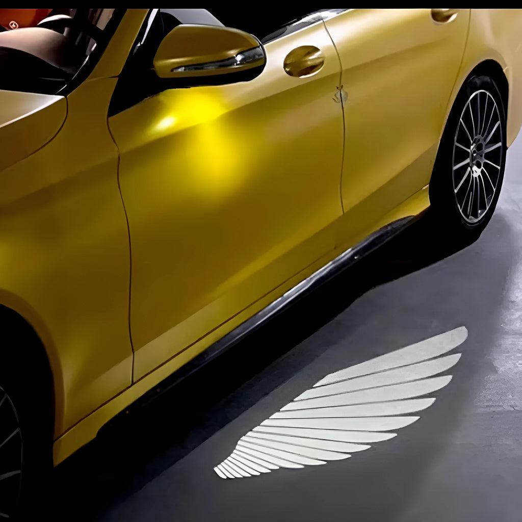 Car rearview mirror courtesy lamp with angel wings projection design in aluminium housing