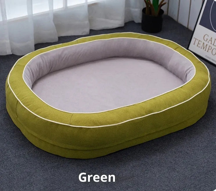 Four Seasons Universal oval removable dog bed in green cloth, size L 120x75cm