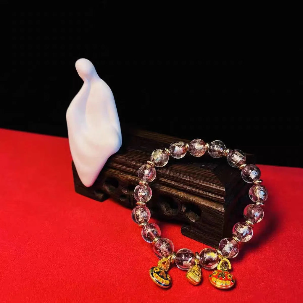 Glass geometric bracelet with ancient French glaze finish in one of six colour options