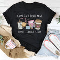 Black cotton summer T-shirt with loose straight cut and short sleeves