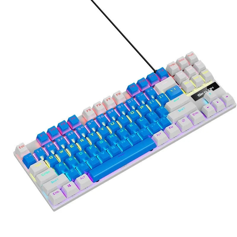 K87 mechanical keyboard with choice of green or red axis switches in compact 87-key layout with metal construction