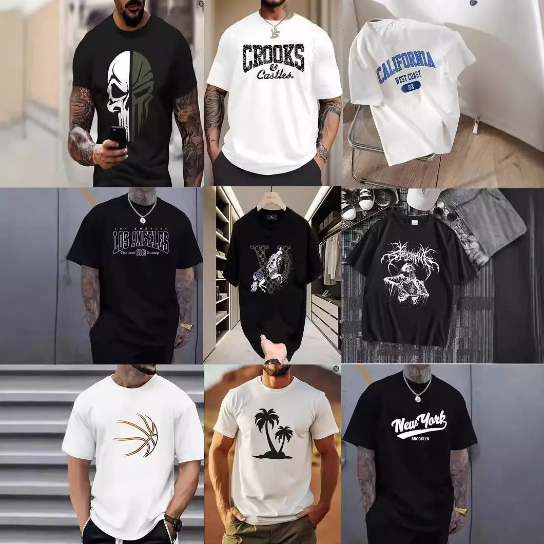 Cotton retro short sleeve t-shirt for men youth group work clothes black art sculpture design front view