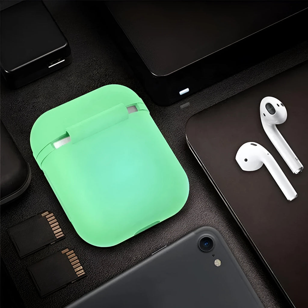Luminous silicone protective case for Apple AirPods with flip-top opening design