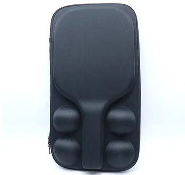 Black EVA pickleball storage bag with two shoulder straps, showing dimensions of 45cm by 25cm.