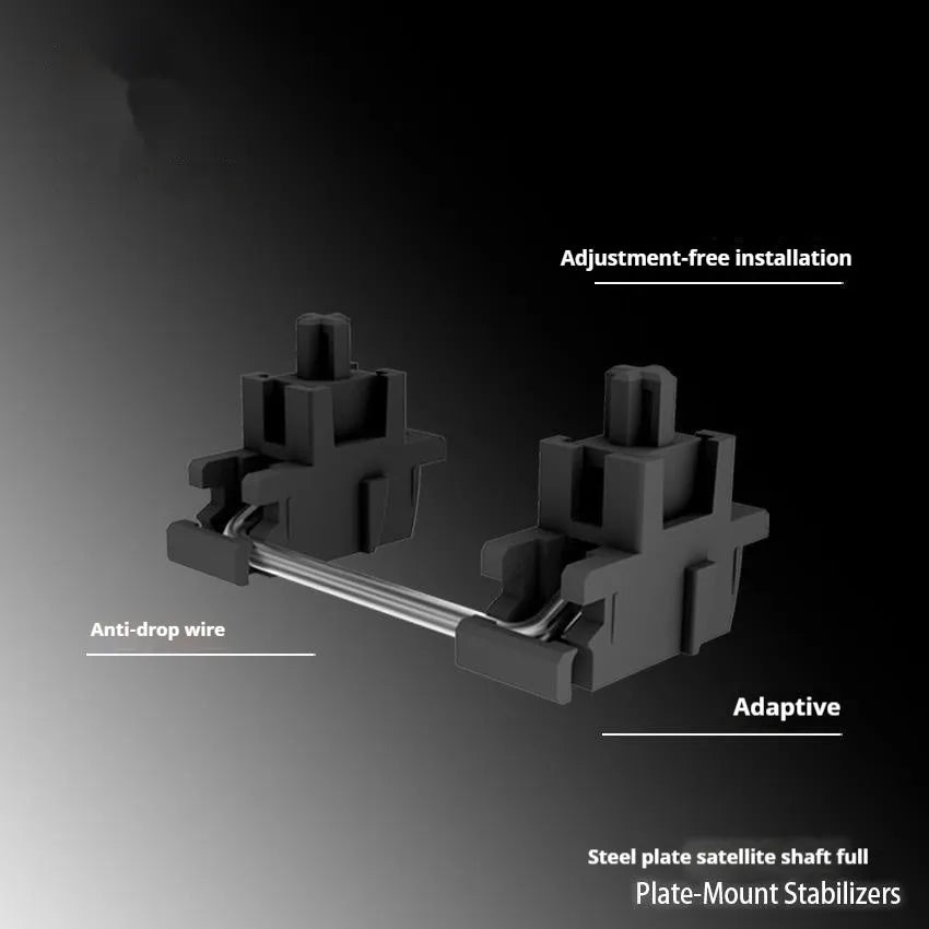 Black and milky white mechanical keyboard satellite shafts with 6.25U and 7U sizing options
