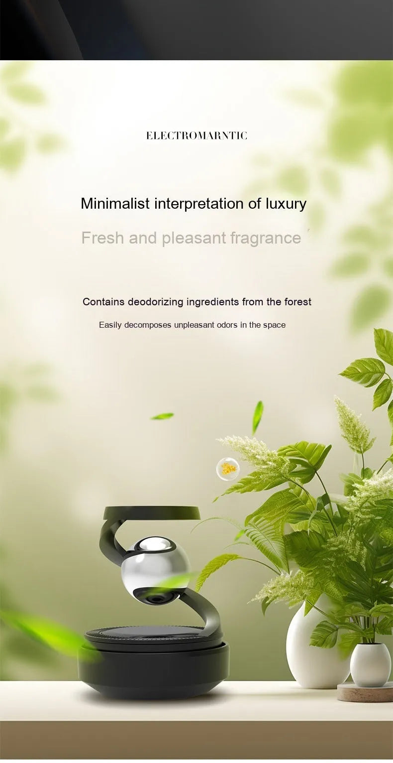 Solar-powered car aromatherapy perfume with decorative element and fragrance diffuser