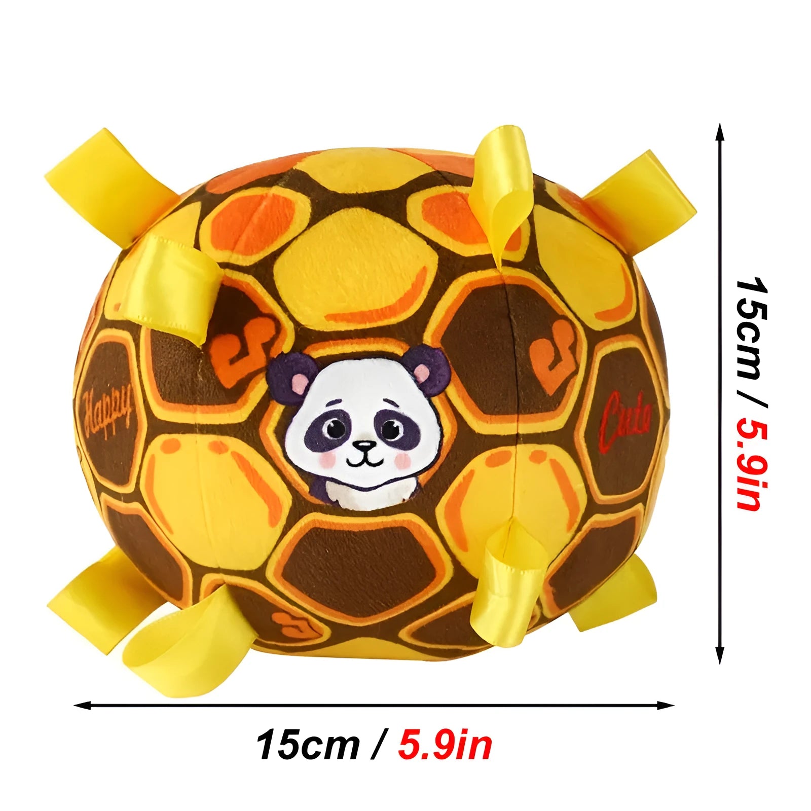 15cm green watermelon yellow plush dog ball toy with bell for aggressive chewers