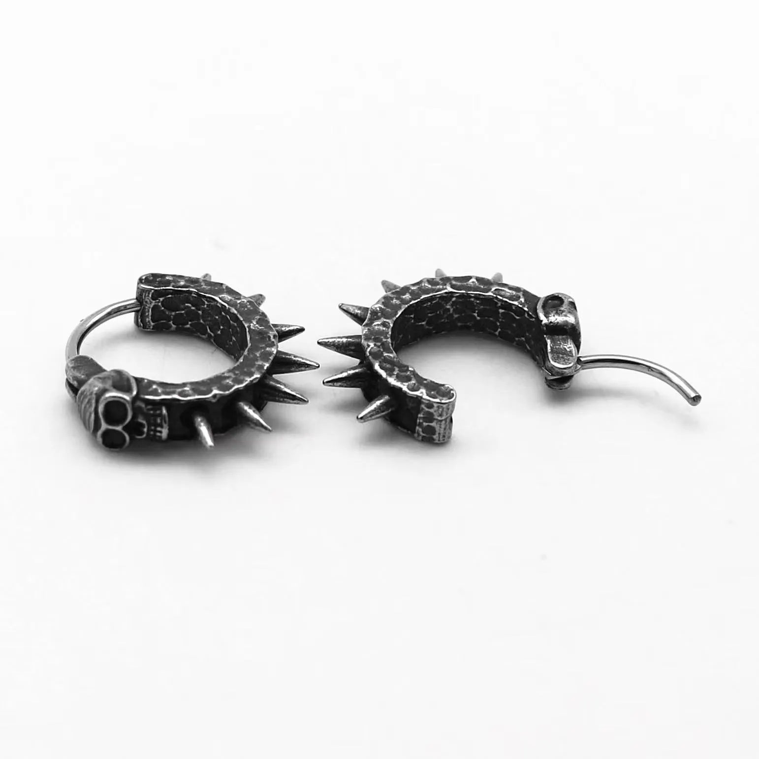 Copper and black geometric alloy punk motorcycle earrings for men and women