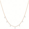 Women's 925 silver necklace with a drop-shaped zircon pendant on an adjustable O-link chain.