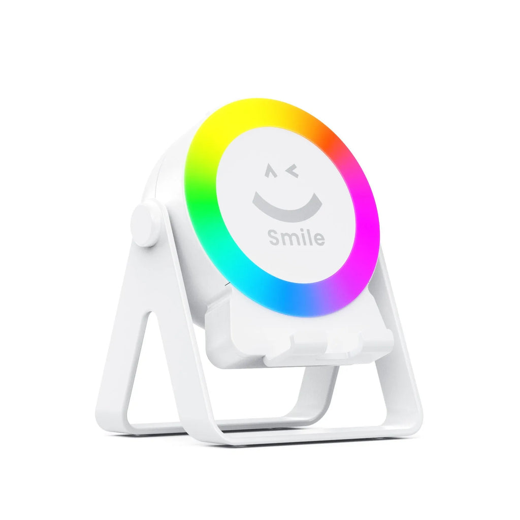Black wall-mounted Bluetooth speaker with colourful LED lights on magnetic induction bracket