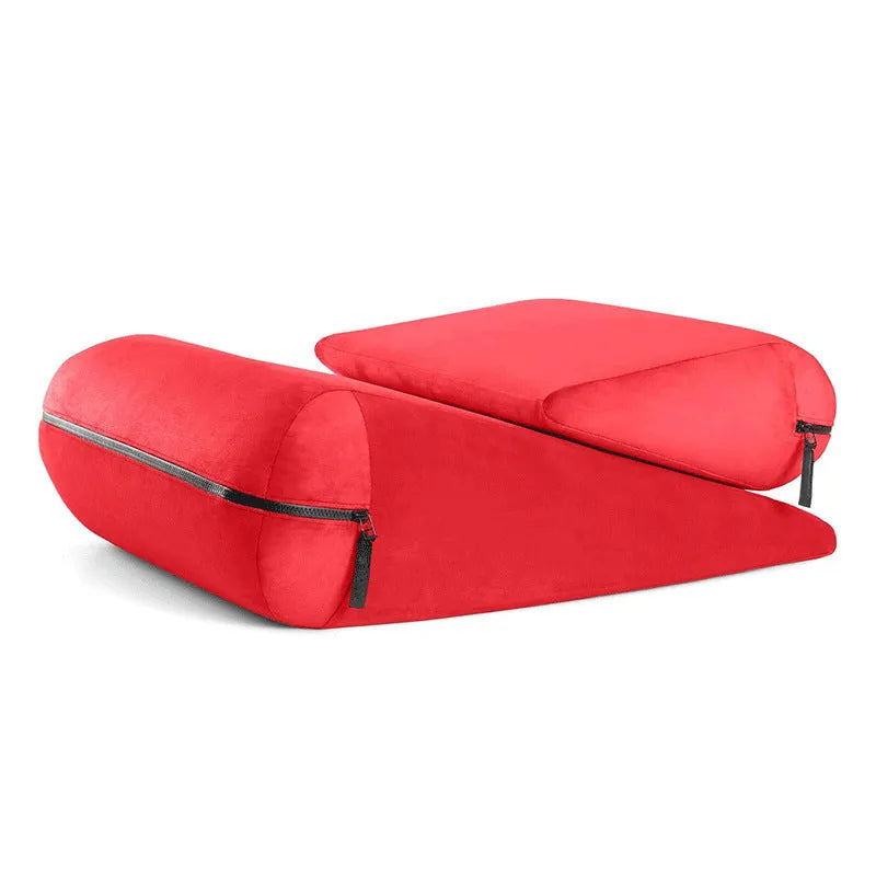 High-density sponge triangle wedge pillow with embroidered cover in five colour options