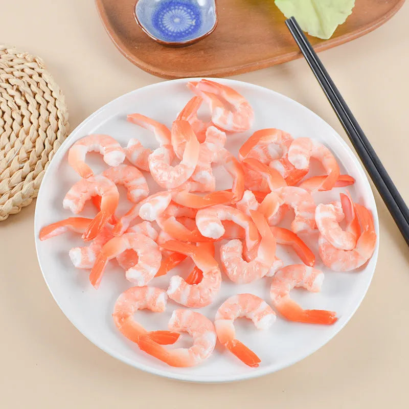 PVC injection moulded shrimp shaped keychain with 1.5cm thickness and door buckle attachment