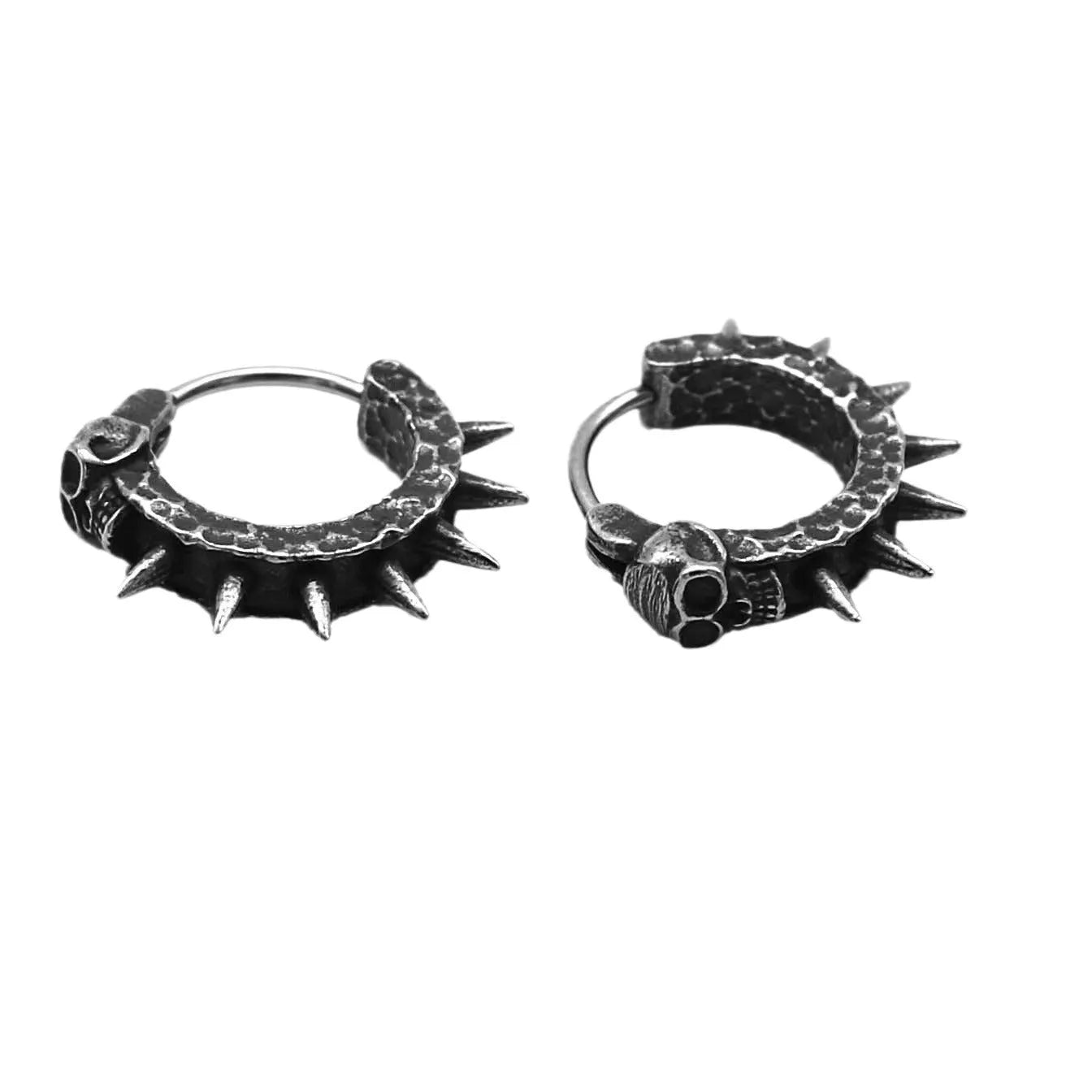 Copper and black geometric alloy punk motorcycle earrings for men and women