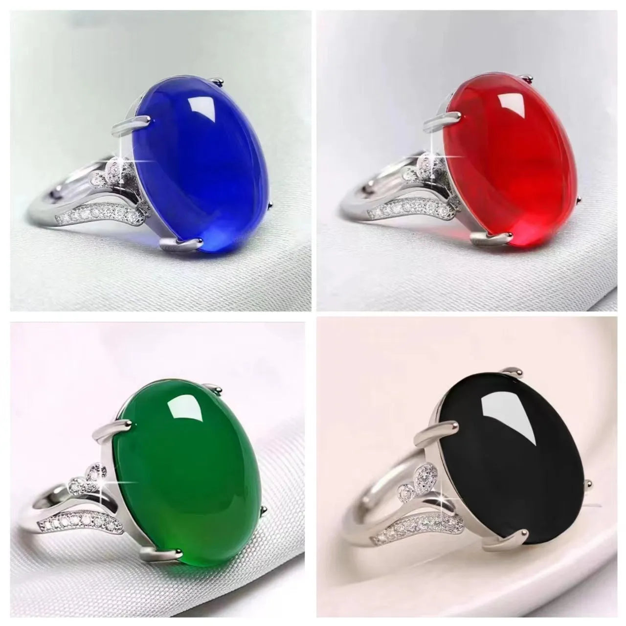 Adjustable geometric sapphire ring in ethnic style with alloy construction