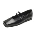 Women's silver genuine leather ballet flats with cross buckle strap and Mary Jane styling