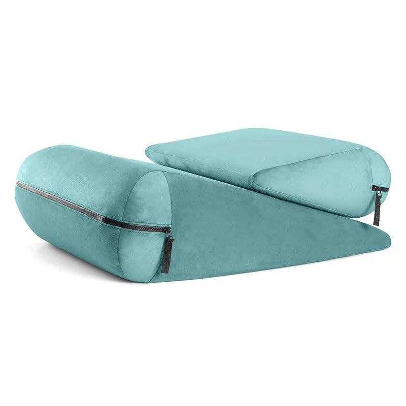 High-density sponge triangle wedge pillow with embroidered cover in five colour options
