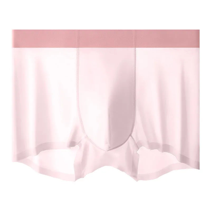 Man wearing bean green graphene Ice Silk seamless shorts with a mid-waist, hip-lifting fit.