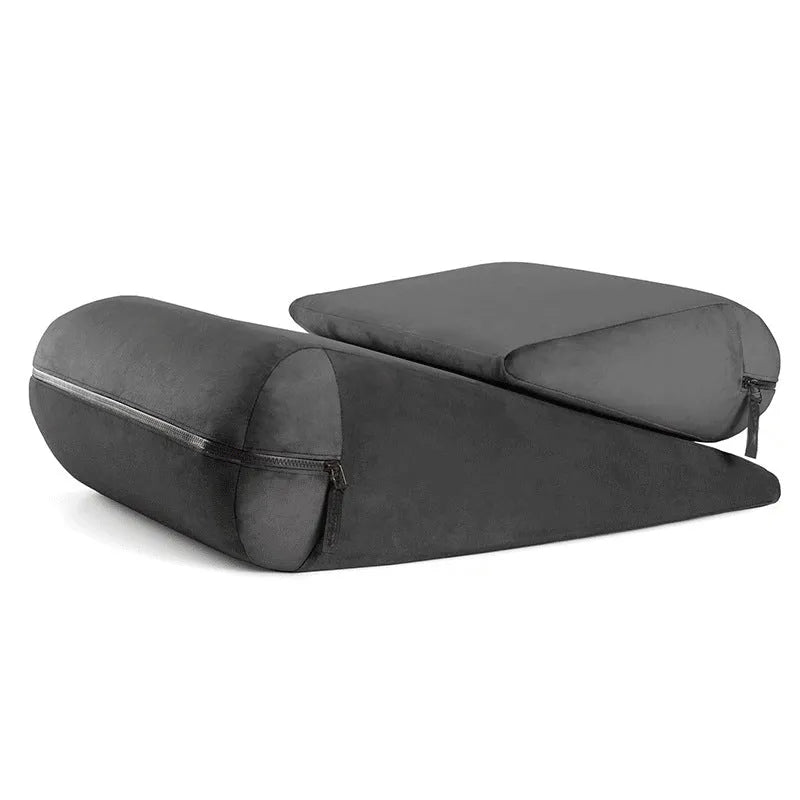 High-density sponge triangle wedge pillow with embroidered cover in five colour options
