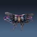 Purple temperature change butterfly rhinestone collar necklace with colour-changing alloy pendant