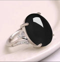 Adjustable geometric sapphire ring in ethnic style with alloy construction