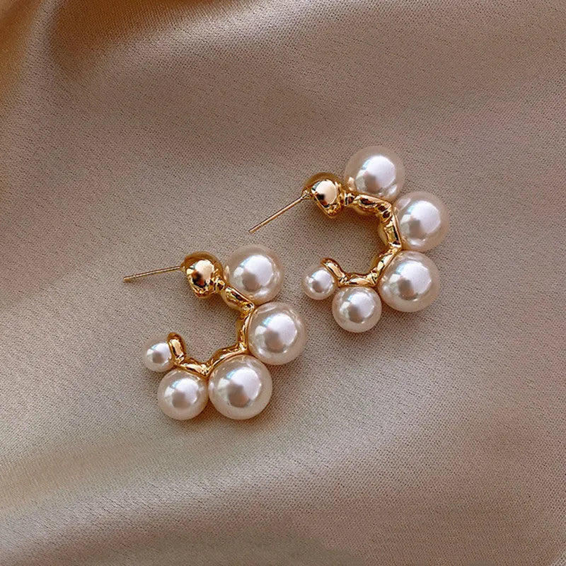 Red bell-shaped alloy drop earrings for women, also available in white