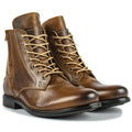 Knight Series men's two-tone leather boots with side zipper in black and brown colours