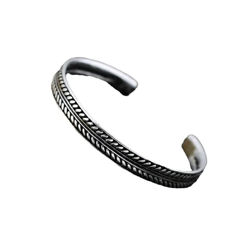 Women's Chinese retro style silver electroplated bracelet with fish charm and adjustable closure