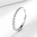 Women's geometric open mouth ring with diamond tail detail in Korean style, showing white gold colour electroplated finish