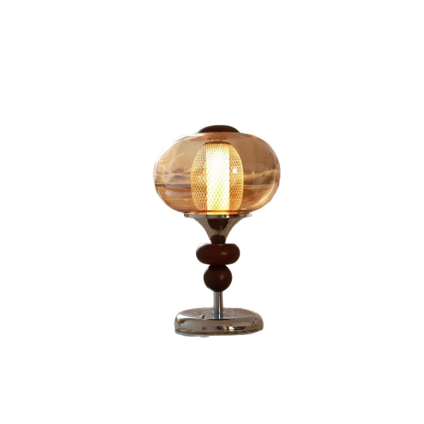 Zhonggu retro solid wood table lamp with touch switch for colour changing and dimming.