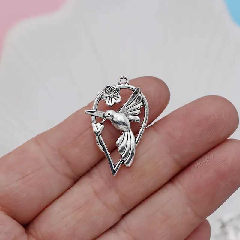 Alloy DIY pendant with a flying bird and cuckoo design, electroplated in colour P234