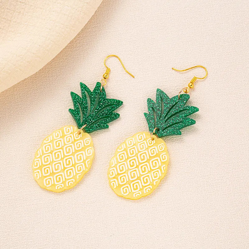 Acrylic drop earrings with coconut texture on alloy hooks, shown in one of five colour styles.